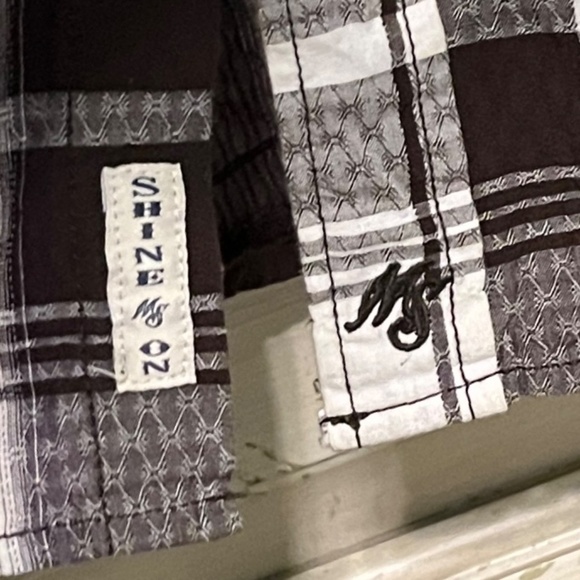 Moon Shine Spirit by Brad Paisley Mens Dark Brown/White Plaid Shirt Size XXL - Picture 6 of 11